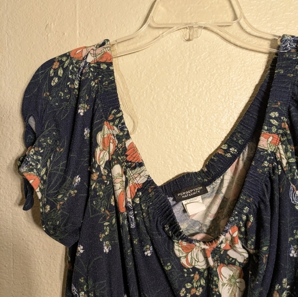 Persepsion Maternity Floral Navy Top Size Xl Pre-owned - Picture 4 of 6